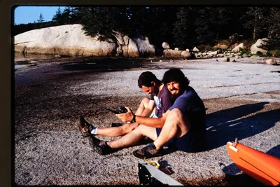 Seakayaking in ME Aug '90 Kerry and Dean