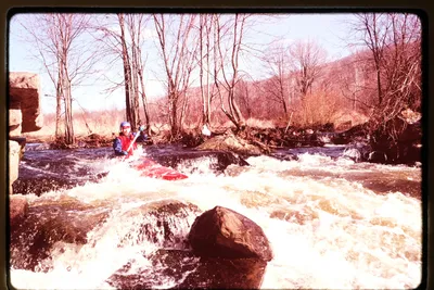 Spring break paddling '90 Marty on the Quaboag