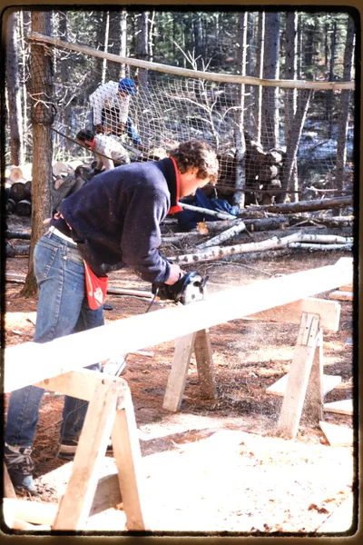 Mark V Cutting Wood Fall work weekend '89