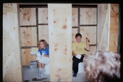 Fall 88 First use of new outhouse